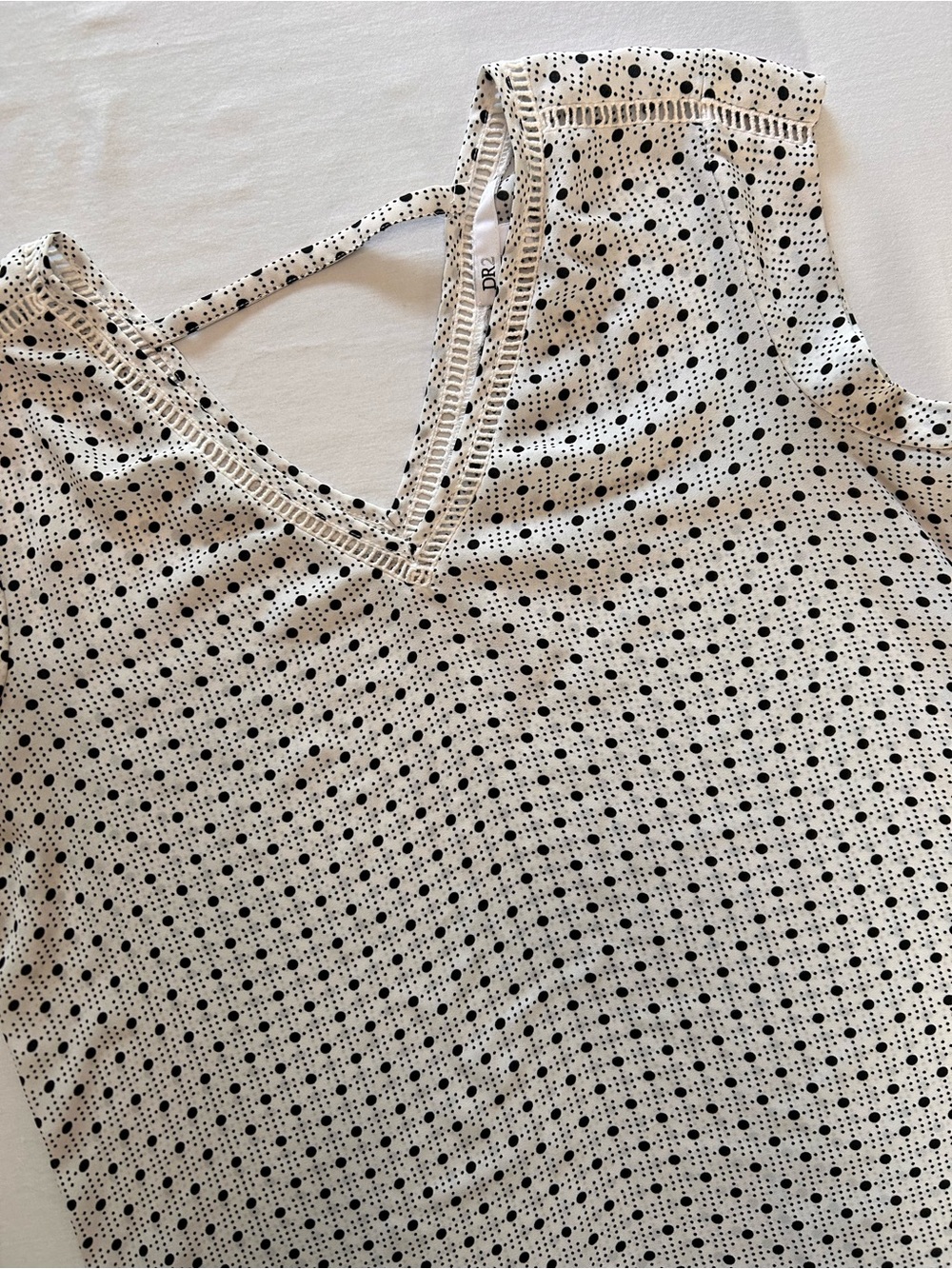 DR2 Black Polka Dot Cream Blouse